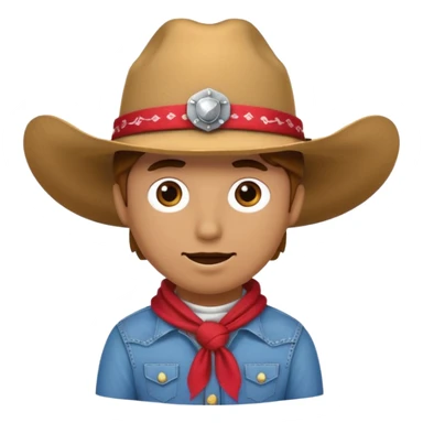 donut with a cowboy hat bandana and spurs, fun emoji style sticker
