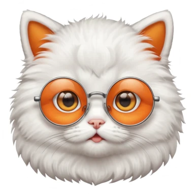 baby Cat with round glasses sticker