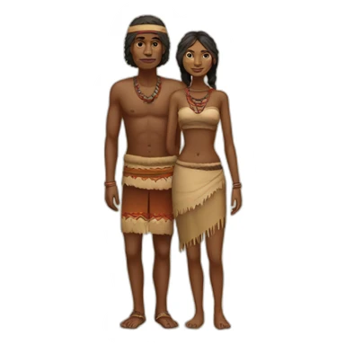 aborigen man and etnic woman from australia full body sticker