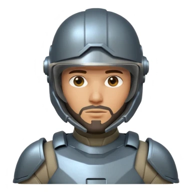 futuristic armored soldier human portrait, head and shoulders only, tan skin, short beard, helmet visor, sci-fi armor details, 3D cartoon, mobile game icon style, clean background, no text, no watermark

 sticker