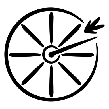Fortune wheel with divided sections and a spinner arrow sticker