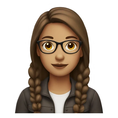 Brown hair girl with glasses sticker
