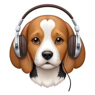 Beagle wearing headphones sticker