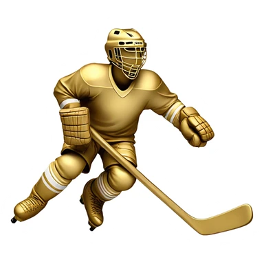 hockey player made of gold sticker