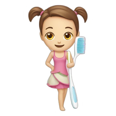 girl toothbrush sticker