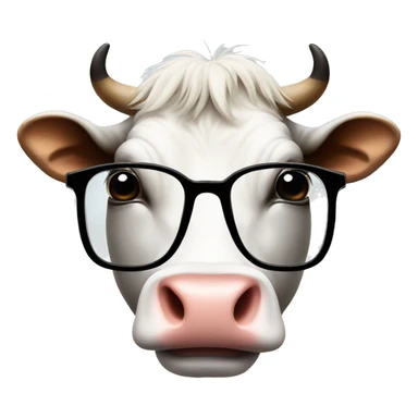 a cow with glasses sticker