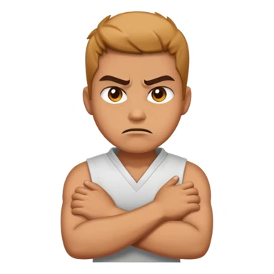 arms crossed with hands around neck angry  sticker