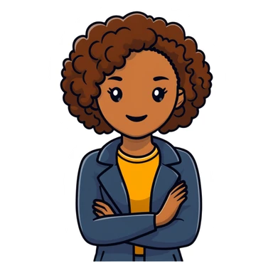 brown woman with curly hair, it girl, daily activities sticker