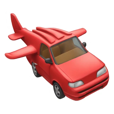 fly car with red color in sky sticker