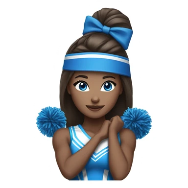 Brunette blue eyed cheerleader  sticker