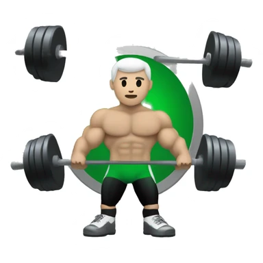 create a kick logo with a green gray and black color and a powerlifter holding it  sticker