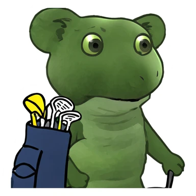 Koala with a golf bag sticker