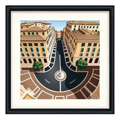 piazza di spagna view from up above
no square style no frame png style 
no squared only building 4k  sticker