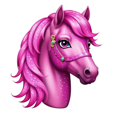 drag queen horse glitter pink sticker