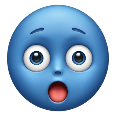 Blue emoji shocked sticker