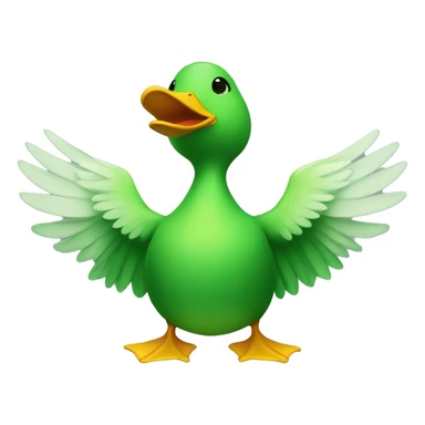 green duck with wings and a human body sticker
