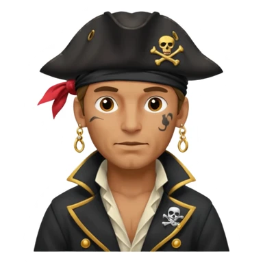 Belted pirate man with earring
 sticker