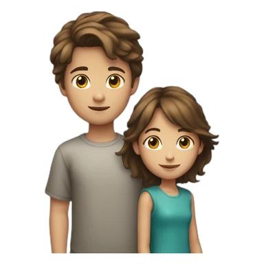 Young boy with girl-like, brown hair, 10 years old sticker