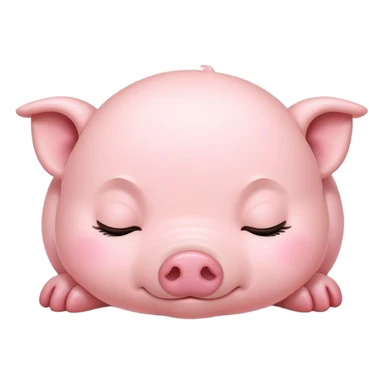 cute baby pig sleeping sticker