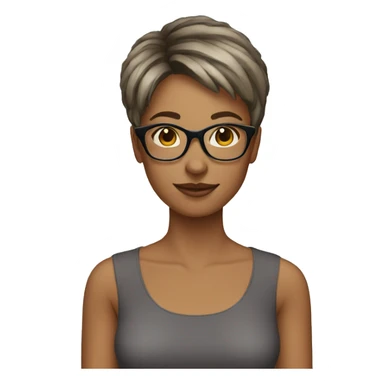 woman short hair glasses sticker