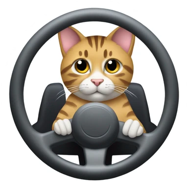 Tabby cat driving  sticker