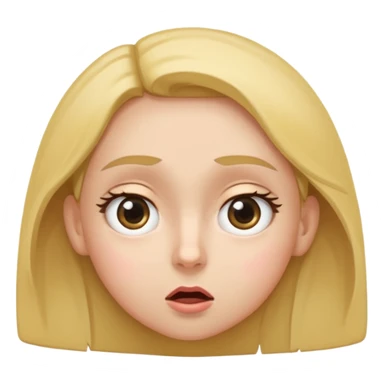 Face looking to the side with wide eyes and low mouth with raised eyebrows (the viral face for this is a bad idea, but we’re totally gonna do it together anyway) make it a girl and make them tilting their head to the side, looking at me with side eyes and mouth closed sticker