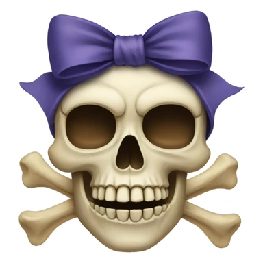 skull with a bow sticker