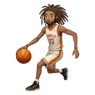 Black guy with dreads playing basketball sticker