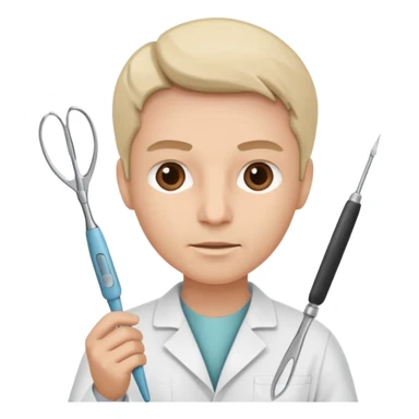 neurosurgeon holding scalpel and forceps sticker