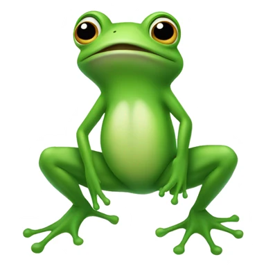a frog on two feet all green that jumps sticker