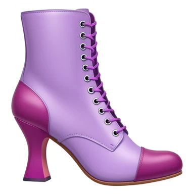 lilac colored boot with magenta heel and toe cover sticker