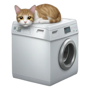 A cat sitting on top of a washing machine  sticker