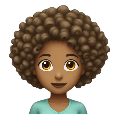 afro Latina girl with curly hair sticker