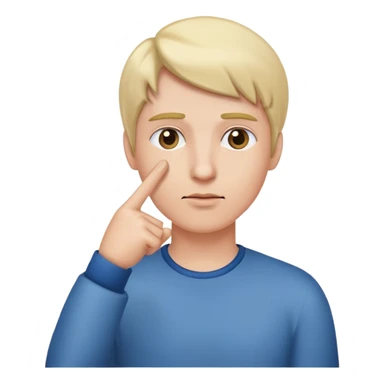 Finger point to head thinking sticker