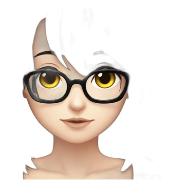 Anime+eyes-goth-girl-dark-hair-with-glasses-black-tshirt sticker