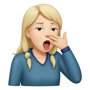 yawning face, hand covering mouth sticker