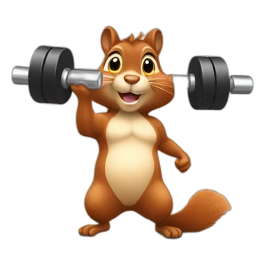 squirrel does exercises with dumbbells sticker