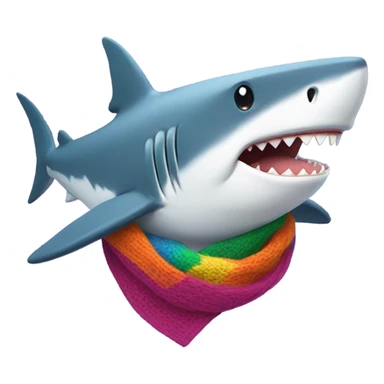 Shark with scarf sticker