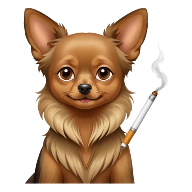 Russian toy terrier dog with smoking sticker