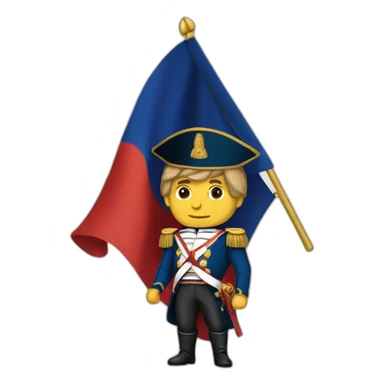 Napoléon who holds the french flag  sticker