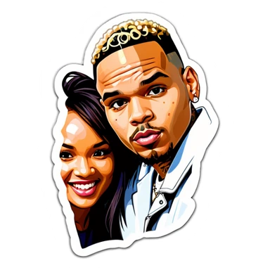 Photo Realistic Karrueche Tran with Chris Brown  sticker