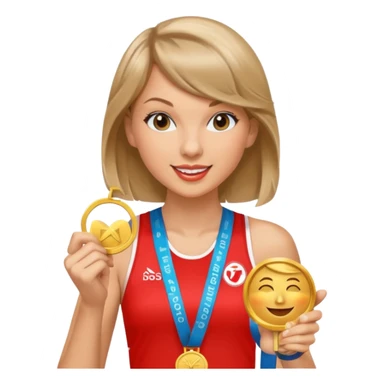 taylor swith picking running a marathon with gold medal sticker