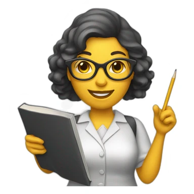 Teacher woman with a book and a pointer  sticker