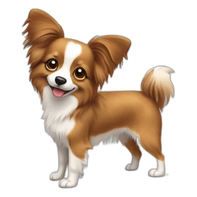 Papillon dog short hair smiling light brown sticker