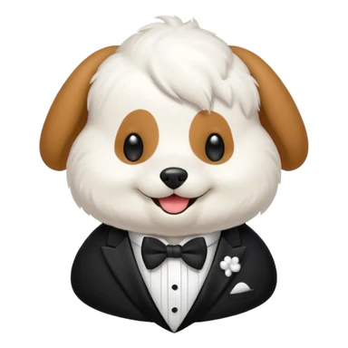 cute blob dog in a tuxedo sticker