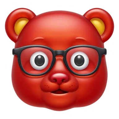 gummy bear with glassess, only head  sticker