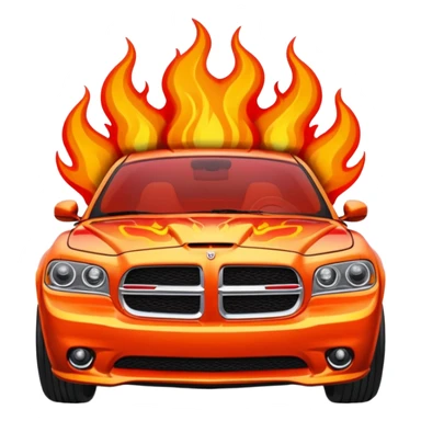 dodge hornet with flames  sticker