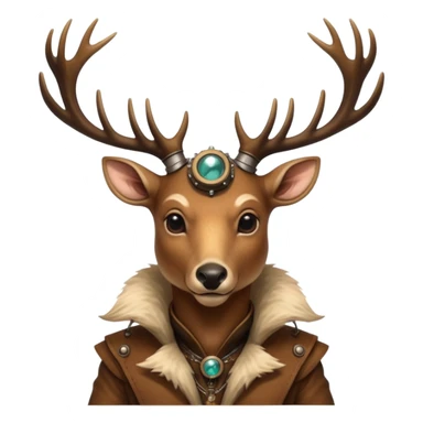 cinematic steam-punk -  hieronymus bosch phantasmagoric mutated creatures - hybrids of human-deer sticker