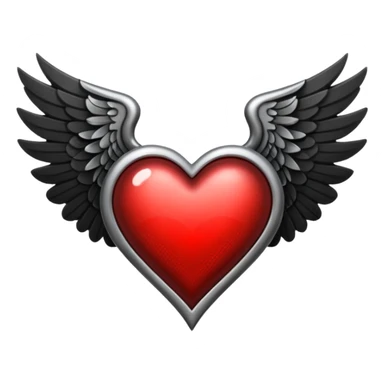 heart with black gothic wings sticker