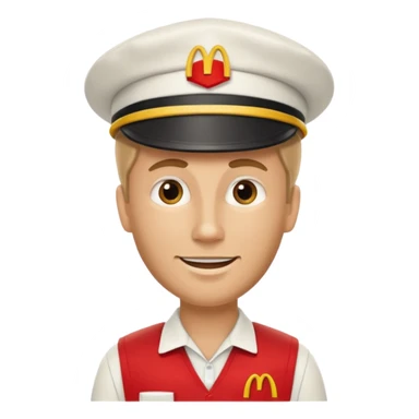 caucasian male McDonald's worker sticker